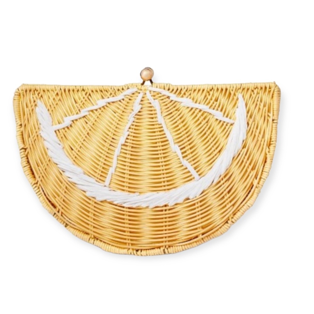 Tabitha Brown LIMITED EDITION Lemon Rattan Clutch Handbag